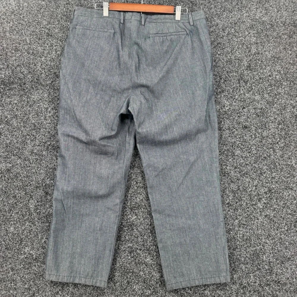 Banana Republic Mens 38R Blue Gray Wool Cotton Blend Dress Pants Made in Italy